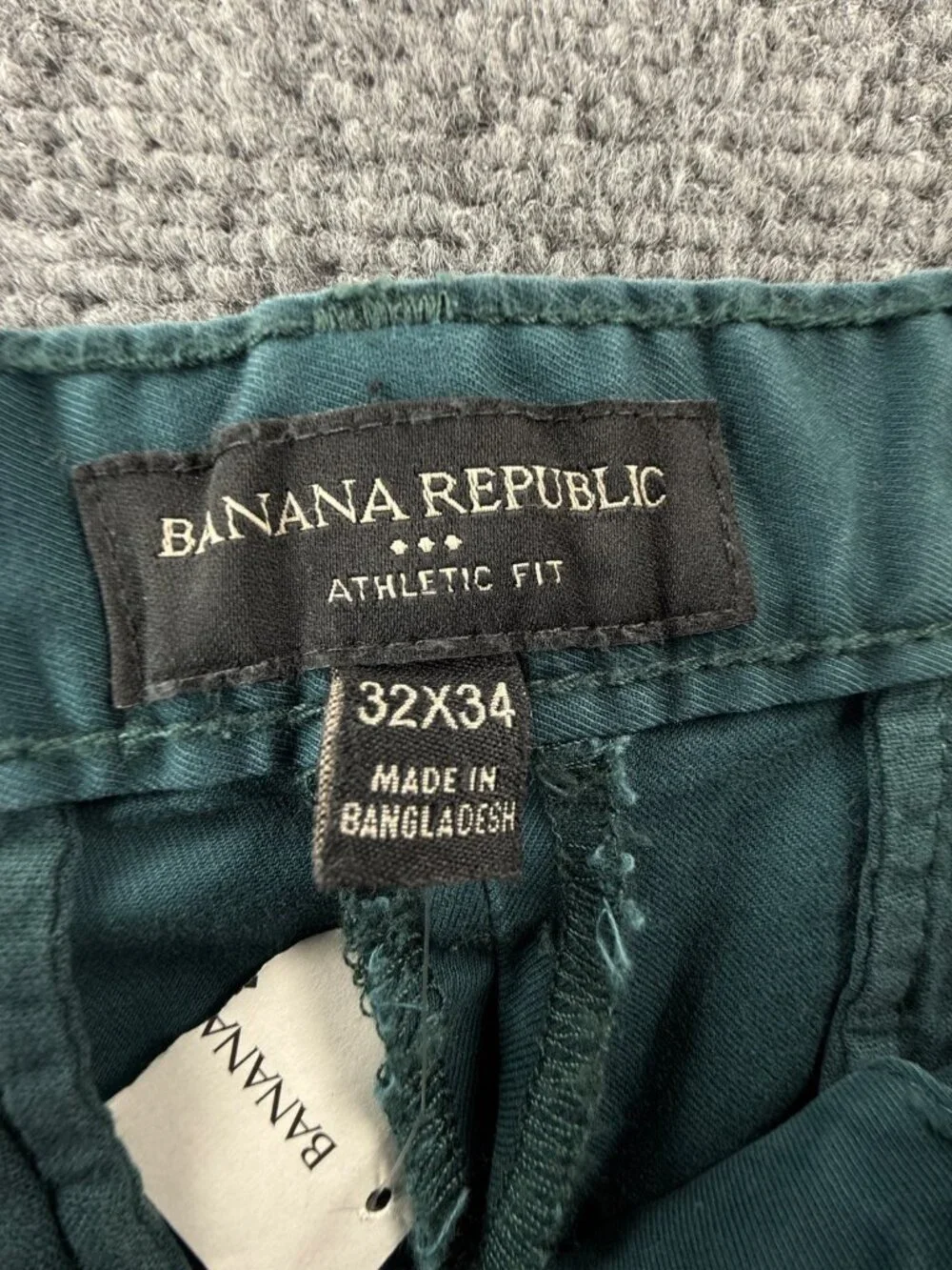 NWT Banana Republic Lived In Chino Blue Athletic Fit Pants Cotton Blend 32x34